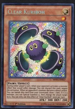 Yugioh Clear Kuriboh MVP1-ENS47 Secret Rare 1st Ed - NM - Image 1