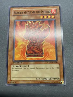 Yu-Gi-Oh! Barrier Statue Of The Inferno Common 1st Edition CDIP-EN020 MP - Image 1