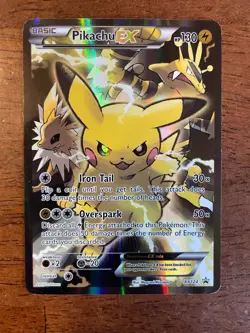 Pokemon Pikachu EX Full Art Holo Card XY Promo 124 LP - Image 1