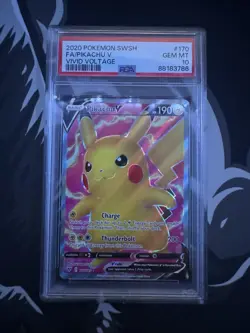 PSA 10 Pikachu V 170/185 Pokemon Vivid Voltage Holo Graded Card - Image 1