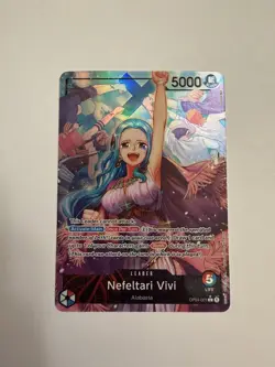 One Piece Card Game Nefeltari Vivi OP04-001 Leader Alt Art - English - Image 1