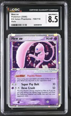 CGC 8.5 Mew ex 2006 EX Holon Phantoms 100/110 Holo Pokemon Card - Image 1