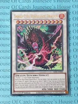 ALIN-EN040 Snake-Eyes Vengeance Dragon Ultra Rare Yu-Gi-Oh Card 1st Edition New - Image 1