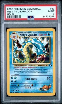 2000 Pokemon Gym Challenge Misty's Gyarados Holo Rare Card 13/132 Graded PSA 9 - Image 1