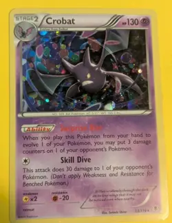 Crobat Cosmos Holo Rare 33/119 XY Phantom Forces MP Pokemon Card - Image 1