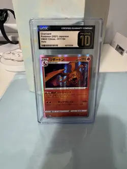CGC 10 PRISTINE Charizard 017/184 HOLO RARE Japanese VMAX Climax Pokemon Card - Image 1