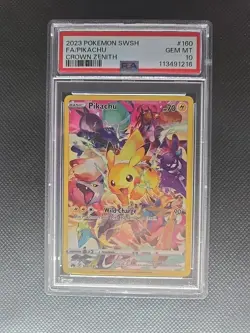Pokemon Pikachu TCG Crown Zenith Holo Full Art Secret Rare Card PSA 10 160/159 - Image 3