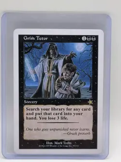 Grim Tutor Starter 1999 Rare Ex+ Magic the Gathering Card - Image 1