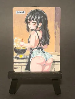 MTG Hand Painted Alter: ISLAND Magic the Gathering anime art - Image 1