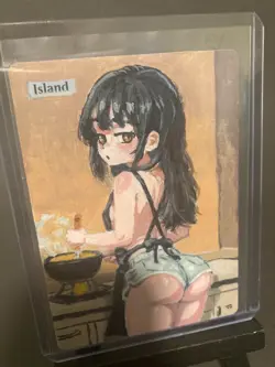 MTG Hand Painted Alter: ISLAND Magic the Gathering anime art - Image 3