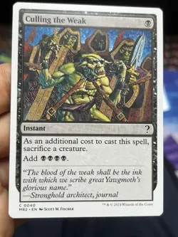 Culling The Weak • White Border • Mystery Booster 2 • Pack Fresh • MTG (2199) - Image 1