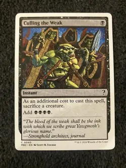 Magic The Gathering MTG - Culling the Weak (White Border) - Mystery Booster 2 - Image 1