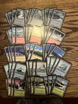 Mtg Ice Age Basic Land Lot x60 - Magic the Gathering Ice Age 4x Each Art Mp-Hp - Image 1