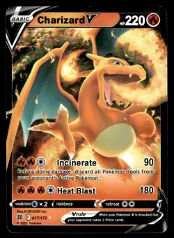 2022 Sword & Shield - Brilliant Stars Charizard V Basic/Rare Holo V #17 - Image 1