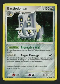 Bastiodon 21/123 DP Mysterious Treasures Deck Exclusives Holo Rare Pokemon TCG - Image 1