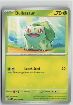 Bulbasaur 151 Pokemon TCG 001/165 Scarlet & Violet Common - Image 1