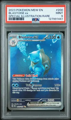 2023 POKEMON MEW EN-151 SPECIAL ILLUSTRATION RARE #200 BLASTOISE EX PSA 9 - Image 1
