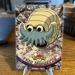 1999 Pokemon Topps TV Animation Edition Series 3 Omanyte 138 Non Holo Blue Label - Image 1