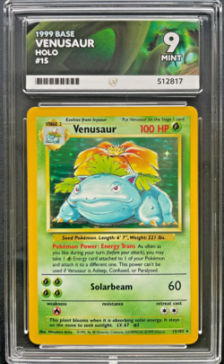 Pokemon Venusaur Base Set 1999 Holo Rare 15/102 ACE MINT 9 - Image 1