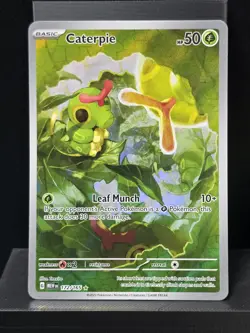 Pokemon Caterpie 172/165 Illustration Rare Scarlet & Violet 151 Full Art NM- - Image 2
