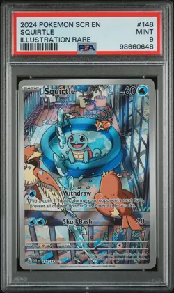 2024 POKEMON SCR EN-STELLAR CROWN ILLUSTRATION RARE #148 SQUIRTLE PSA 9 - Image 1