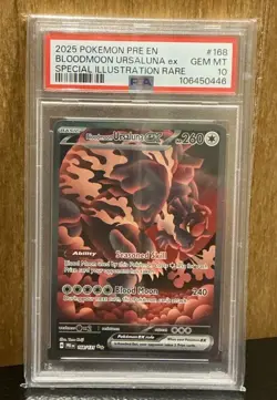 Pokemon TCG Prismatic Evolutions Bloodmoon Ursaluna EX Sir 168/131 PSA 10 - Image 1