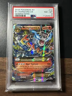 2016 POKEMON XY GENERATIONS M CHARIZARD EX 12/83 FULL ART ULTRA RARE HOLO PSA 8 - Image 1