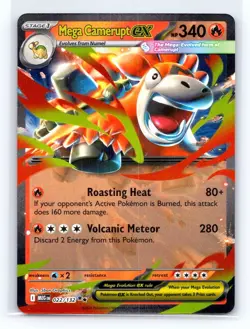 Mega Camerupt EX 022/132 Mega Evolution Pokemon TCG Double Rare NM - Image 1