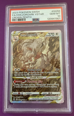 2023 Pokemon Hisuian Zoroark VStar #GG56 Full Art Crown Zenith PSA 10 GEM - Image 1