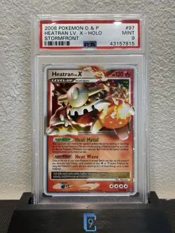 2008 POKEMON DIAMOND & PEARL STORMFRONT #97 HEATRAN LV.X-HOLO PSA 9 - Image 1