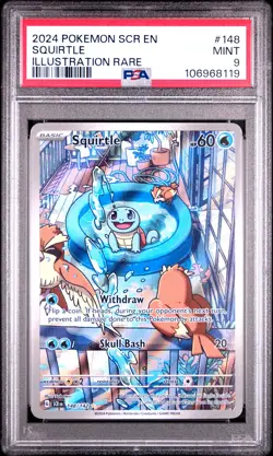 2024 POKEMON SCR EN-STELLAR CROWN ILLUSTRATION RARE #148 SQUIRTLE PSA 9 - Image 1