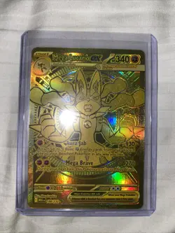 Mega Lucario Ex 188/132 Mega Evolution Gold Hyper Rare Pokemon TCG English MINT - Image 1
