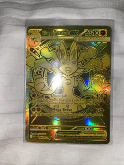 Mega Lucario Ex 188/132 Mega Evolution Gold Hyper Rare Pokemon TCG English MINT - Image 2