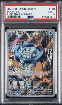 2024 POKEMON SCR EN-STELLAR CROWN ILLUSTRATION RARE #148 SQUIRTLE PSA 9 - Image 1