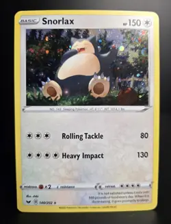 Pokemon TCG - SNORLAX - 140/202 - COSMOS HOLO - Rare - Sword & Shield 2020 - NM - Image 1
