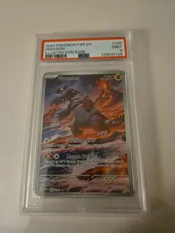 PSA 9 MINT Groudon 199/182 Paradox Rift Illustration Rare Holo Pokemon Card - Image 1