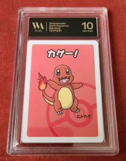 Graded WAG Gem Mint 10 Charmander Old Maid Japanese Pokemon Card Slab - Image 1
