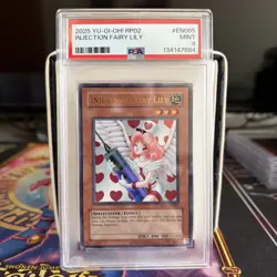 PSA 9 Unlimited Injection Fairy Lily 2025 RP02-EN065 Yugioh Card (Reprint) - Image 1