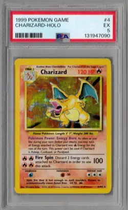 Charizard 4/102 Base Set Holo Rare 1999 WOTC TCG Vintage Pokemon Card PSA 5 - Image 1