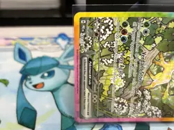 Pokemon TCG Leafeon EX Prismatic Evolutions Double Rare Rainbow Holo Card - Image 3