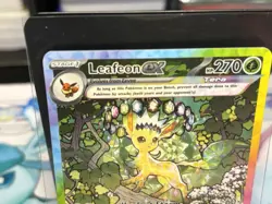 Pokemon TCG Leafeon EX Prismatic Evolutions Double Rare Rainbow Holo Card - Image 5
