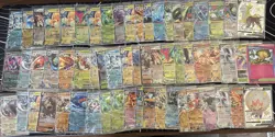 62x Pokemon Full Art Vstar And Ex Lot of Cards From SV and SWSH Sets - Image 1