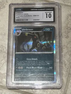 Umbreon 059/131 REVERSE HOLO Prismatic Evolutions CGC 10 Gem Mint Pokemon Card - Image 1