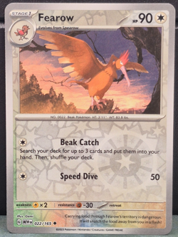 Fearow 022/165 Reverse Holo Pokemon Scarlet & Violet 151 Near Mint Card Game NM - Image 1