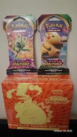 Pokemon TCG Vivid Voltage Elite Trainer Box & 2 Sleeved Booster Packs Set - Image 1