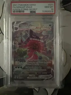 Pokemon 2021 Gengar VMAX 271/264 Alt Art Fusion Strike PSA 10 - Image 1