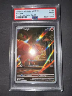 2025 POKEMON MEG EN-MEGA EVOLUTION ILLUSTRATION RARE #138 VULPIX PSA 9 - Image 1
