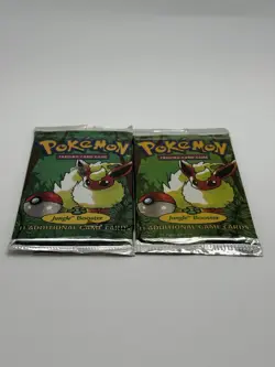 Wizards of the Coast 1999 Pokemon Jungle Set Of Two Booster Packs (1 Sealed) 742818061384 - Image 1