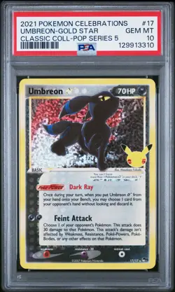PSA 10 Umbreon Gold Star #17/17 Pokemon Celebrations Classic Collection - Image 1