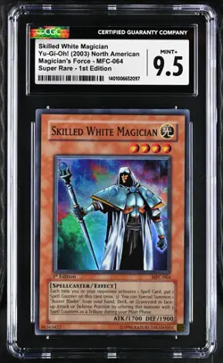 2003 Yu-Gi-Oh! TCG CGC 9.5 Skilled White Magician MFC-064 1st Edition Mint+ - Image 1